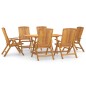 vidaXL Set da Pranzo da Giardino 7 pz in Legno Massello di Teak