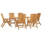 vidaXL Set da Pranzo da Giardino 7 pz in Legno Massello di Teak