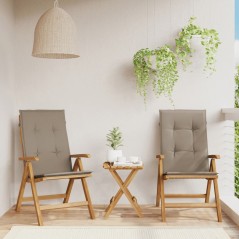 vidaXL Sedie da Giardino Reclinabili con Cuscini 2 pz in Legno di Teak