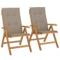 vidaXL Sedie da Giardino Reclinabili con Cuscini 2 pz in Legno di Teak vidaXL Sedie da Giardino Reclinabili con Cuscini 2 pz in Legno di Teak