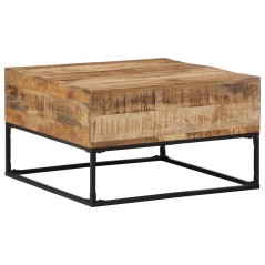 vidaXL Tavolino da Salotto 68x68x41 cm in Legno di Mango Grezzo