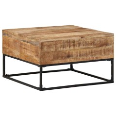 vidaXL Tavolino da Salotto 68x68x41 cm in Legno di Mango Grezzo