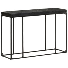 vidaXL Tavolo Consolle Nero 110x35x76 cm Massello di Acacia e Mango