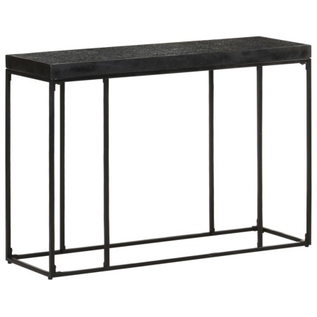 vidaXL Tavolo Consolle Nero 110x35x76 cm Massello di Acacia e Mango