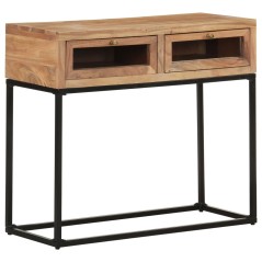 vidaXL Tavolo Consolle 90x35x76 cm in Legno Massello d'Acacia 