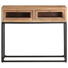 vidaXL Tavolo Consolle 90x35x76 cm in Legno Massello d'Acacia 