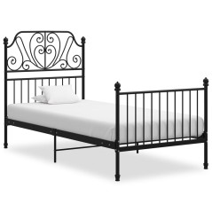 vidaXL Giroletto Nero in Metallo 100x200 cm