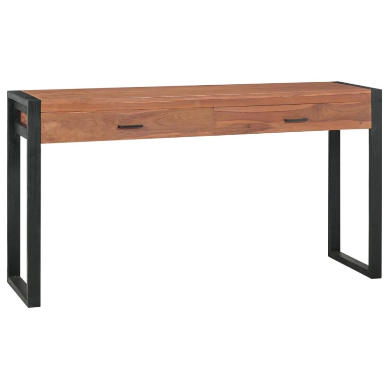 vidaXL Scrivania con 2 Cassetti 140x40x75 cm in Legno di Teak vidaXL Scrivania con 2 Cassetti 140x40x75 cm in Legno di Teak