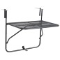 vidaXL Tavolo da Balcone Nero 60x40 cm in Acciaio vidaXL Tavolo da Balcone Nero 60x40 cm in Acciaio