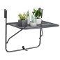 vidaXL Tavolo da Balcone Nero 60x40 cm in Acciaio vidaXL Tavolo da Balcone Nero 60x40 cm in Acciaio