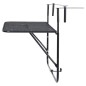 vidaXL Tavolo da Balcone Nero 60x40 cm in Acciaio vidaXL Tavolo da Balcone Nero 60x40 cm in Acciaio