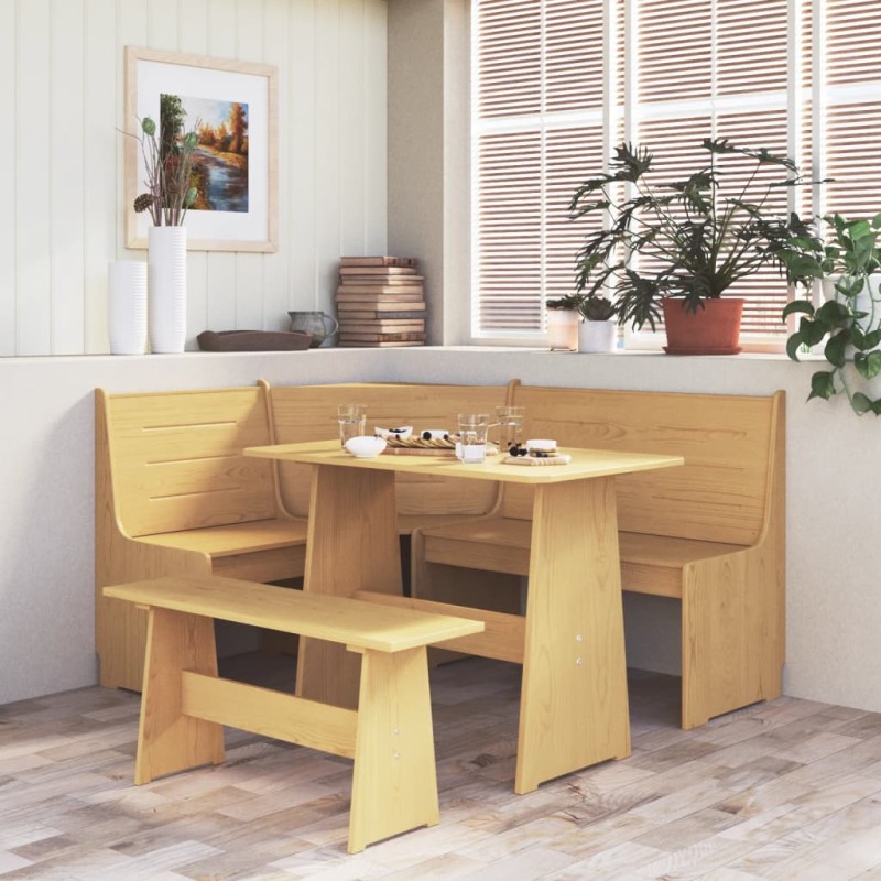vidaXL Panca Angolare REINE 151 cm in Legno di Pino Marrone ambra vidaXL Panca Angolare REINE 151 cm in Legno di Pino Marrone ambra