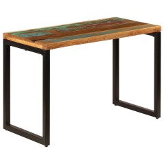 vidaXL Tavolo da Pranzo 115x55x76 cm Legno Massello Recupero e Acciaio