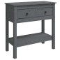 Tavolo Consolle Grigio 75x35x75 cm in Legno Massello di Pino Tavolo Consolle Grigio 75x35x75 cm in Legno Massello di Pino
