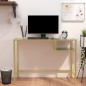 vidaXL Scrivania per Computer Marmo Nero 100x36x74 cm Vetro Temperato