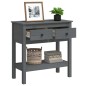Tavolo Consolle Grigio 75x35x75 cm in Legno Massello di Pino Tavolo Consolle Grigio 75x35x75 cm in Legno Massello di Pino