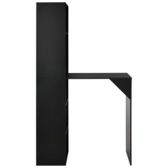 vidaXL Tavolo da Bar con Mobiletto Nero 115x59x200 cm