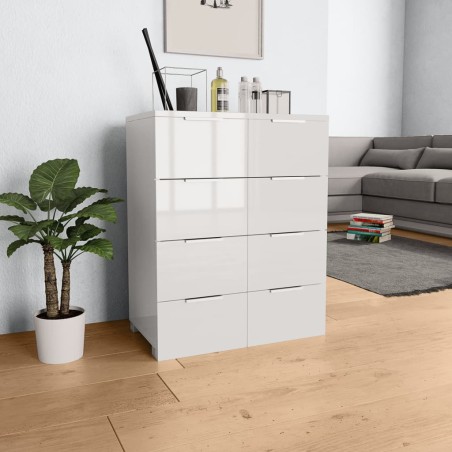 vidaXL Credenza Bianco Lucido 60x35x80 cm in Legno Multistrato