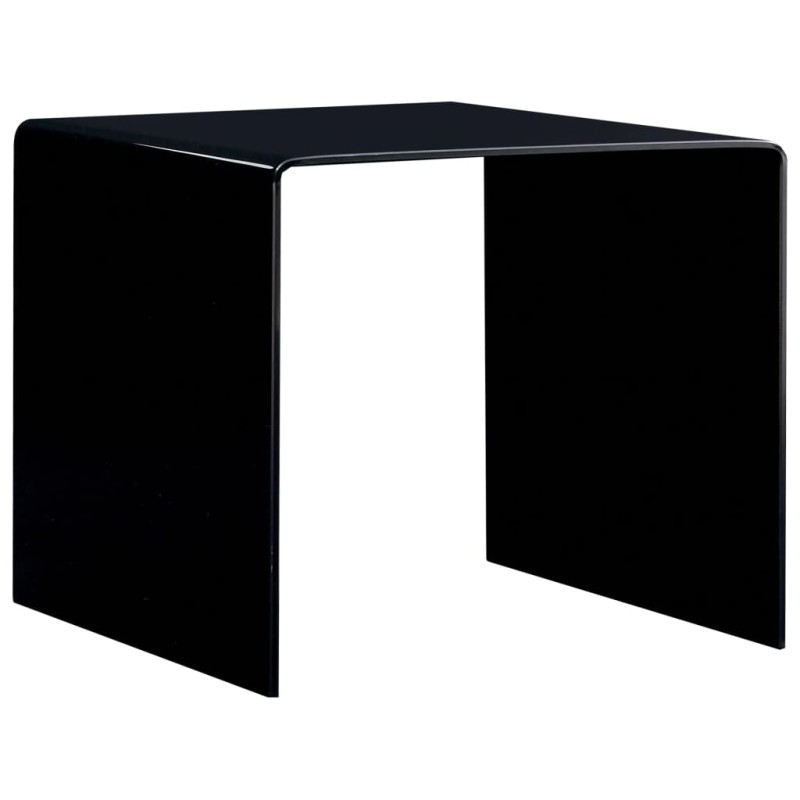 vidaXL Tavolino da Salotto Nero 50x50x45 cm in Vetro Temperato