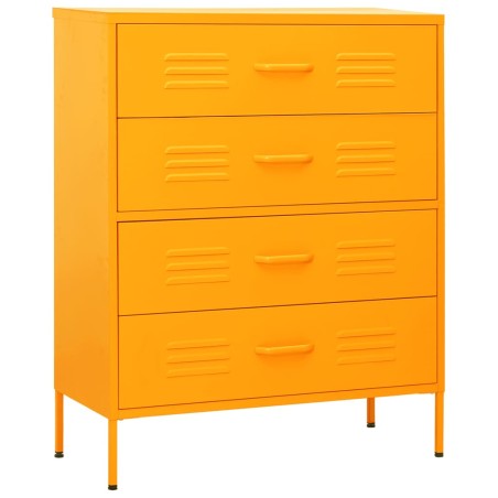 vidaXL Cassettiera Giallo Senape 80x35x101,5 cm in Acciaio
