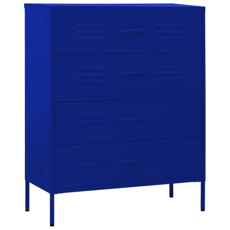 vidaXL Cassettiera Blu Marino 80x35x101,5 cm in Acciaio