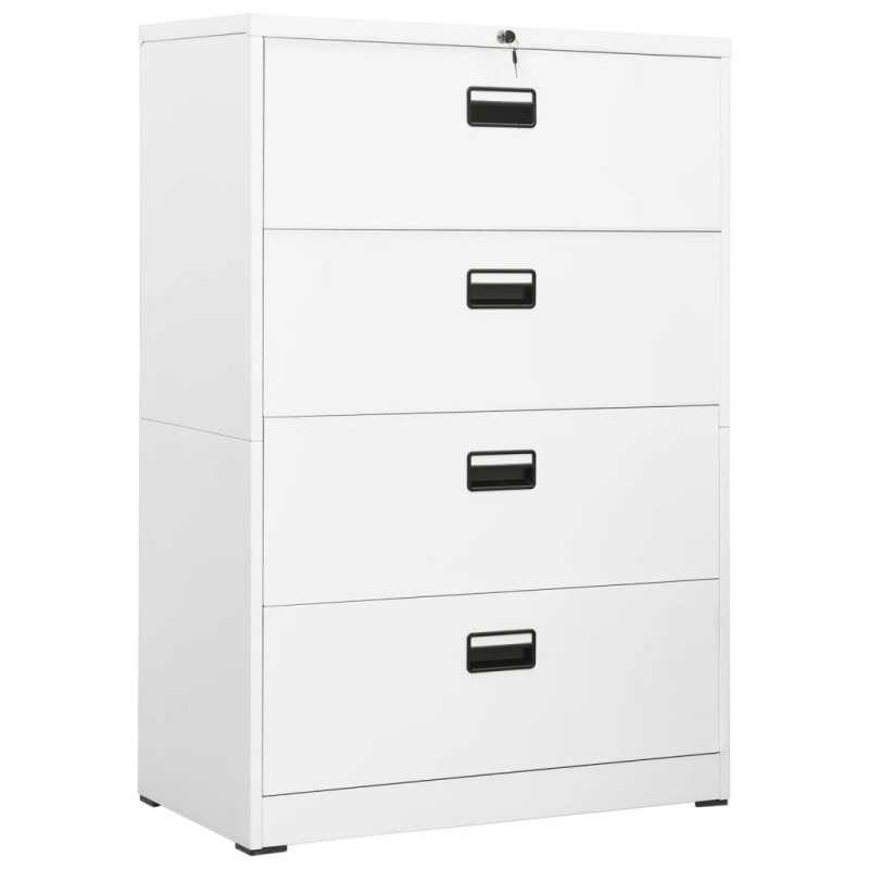 vidaXL Armadio Classificatore Bianco 90x46x134 cm in Acciaio vidaXL Armadio Classificatore Bianco 90x46x134 cm in Acciaio