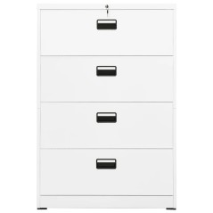 vidaXL Armadio Classificatore Bianco 90x46x134 cm in Acciaio