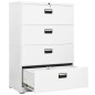 vidaXL Armadio Classificatore Bianco 90x46x134 cm in Acciaio vidaXL Armadio Classificatore Bianco 90x46x134 cm in Acciaio