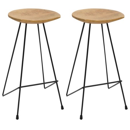 vidaXL Sgabelli da Bar 2 pz in Legno Massello di Teak