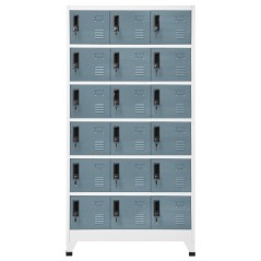 vidaXL Armadietto con Chiave Grigio Chiaro e Scuro 90x40x180cm Acciaio