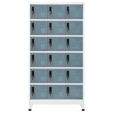 vidaXL Armadietto con Chiave Grigio Chiaro e Scuro 90x40x180cm Acciaio