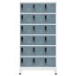 vidaXL Armadietto con Chiave Grigio Chiaro e Scuro 90x40x180cm Acciaio vidaXL Armadietto con Chiave Grigio Chiaro e Scuro 90x40x180cm Acciaio