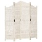 vidaXL Divisorio 4 Pannelli Intagliato Bianco 160x165cm Mango Massello vidaXL Divisorio 4 Pannelli Intagliato Bianco 160x165cm Mango Massello