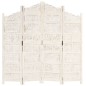 vidaXL Divisorio 4 Pannelli Intagliato Bianco 160x165cm Mango Massello vidaXL Divisorio 4 Pannelli Intagliato Bianco 160x165cm Mango Massello