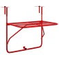 vidaXL Tavolo da Balcone Rosso 60x40 cm in Acciaio vidaXL Tavolo da Balcone Rosso 60x40 cm in Acciaio