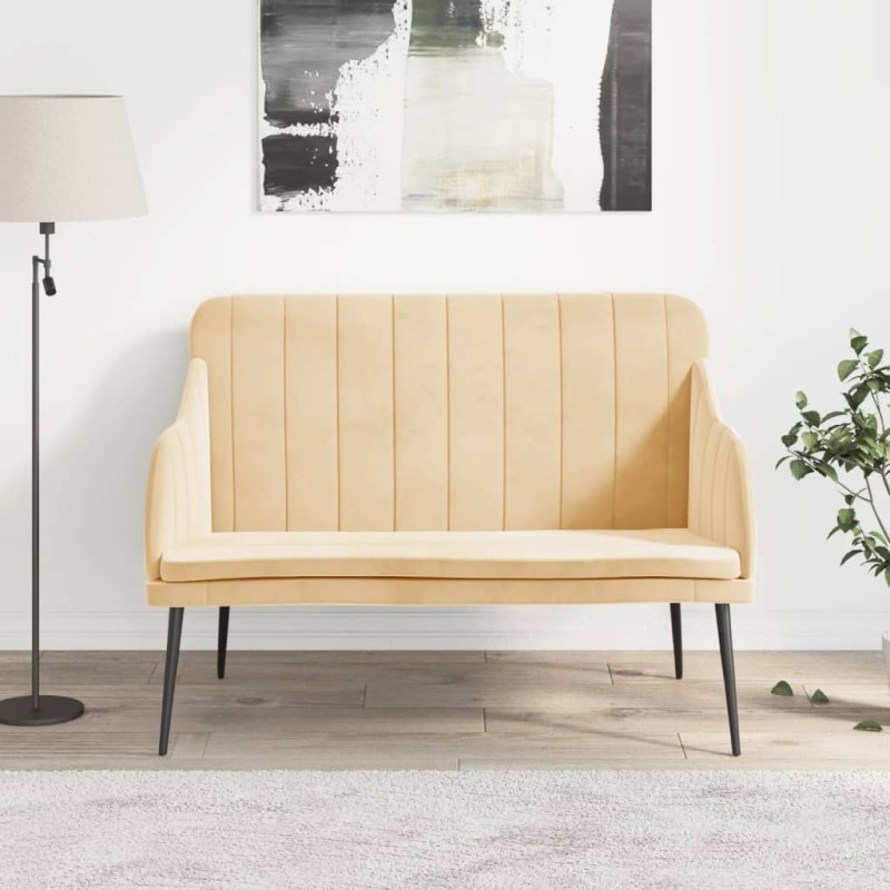 Panca Crema 110x76x80 cm in Velluto Panca Crema 110x76x80 cm in Velluto