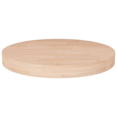 vidaXL Piano Tavolo Rotondo Ø40x4 cm Massello di Rovere Non Trattato