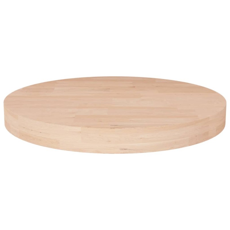 vidaXL Piano Tavolo Rotondo Ø40x4 cm Massello di Rovere Non Trattato