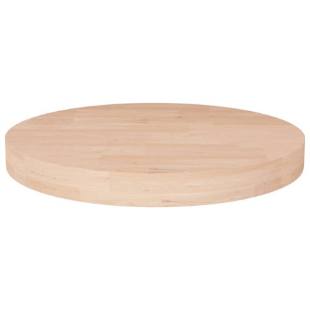vidaXL Piano Tavolo Rotondo Ø40x4 cm Massello di Rovere Non Trattato