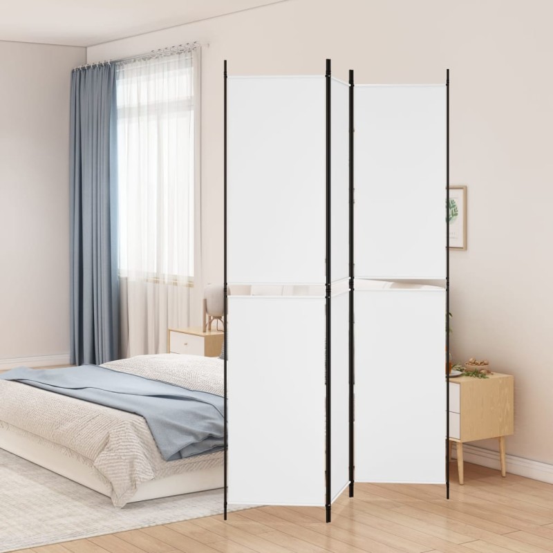 vidaXL Divisorio a 3 Pannelli bianco 150x220 cm in Tessuto vidaXL Divisorio a 3 Pannelli bianco 150x220 cm in Tessuto