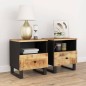 vidaXL Comodini 2pz in Legno Massello di Mango e Legno Multistrato vidaXL Comodini 2pz in Legno Massello di Mango e Legno Multistrato