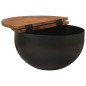 vidaXL Tavolino da Salotto Nero 50x27 cm in Legno Massello di Recupero vidaXL Tavolino da Salotto Nero 50x27 cm in Legno Massello di Recupero