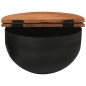 vidaXL Tavolino da Salotto Nero 50x27 cm in Legno Massello di Recupero vidaXL Tavolino da Salotto Nero 50x27 cm in Legno Massello di Recupero