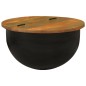 vidaXL Tavolino da Salotto Nero 50x27 cm in Legno Massello di Recupero vidaXL Tavolino da Salotto Nero 50x27 cm in Legno Massello di Recupero