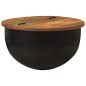 vidaXL Tavolino da Salotto Nero 50x27 cm in Legno Massello di Recupero vidaXL Tavolino da Salotto Nero 50x27 cm in Legno Massello di Recupero