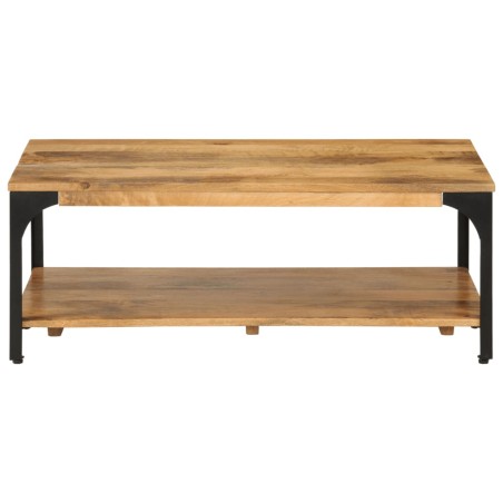 vidaXL Tavolino 2 Livelli 100x55x38 cm Legno Massello Mango e Acciaio