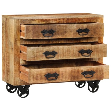 vidaXL Credenza con 3 Cassetti 80x30x65 cm Legno Grezzo Massello Mango