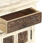 vidaXL Comodino Bianco 40x30x50 cm in Legno Massello di Mango vidaXL Comodino Bianco 40x30x50 cm in Legno Massello di Mango