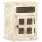 vidaXL Comodino Bianco 40x30x50 cm in Legno Massello di Mango vidaXL Comodino Bianco 40x30x50 cm in Legno Massello di Mango