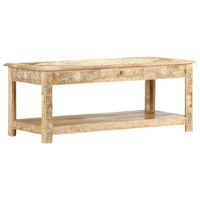 vidaXL Tavolino da Salotto 110x50x45 cm Mango Massello Dipinto a Mano vidaXL Tavolino da Salotto 110x50x45 cm Mango Massello Dipinto a Mano
